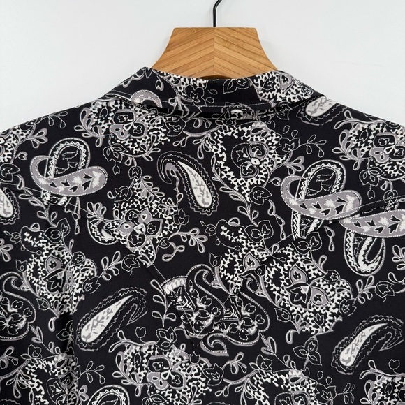 Ryan Michael Silk Paisley Print Western Snap 100% Silk Pearl Snap Shirt Size L - Picture 11 of 14
